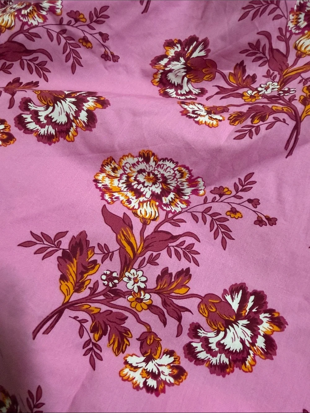 J. Crew Smocked Puff Sleeve Top Blouse in Pink Marigold Floral Print Size XS